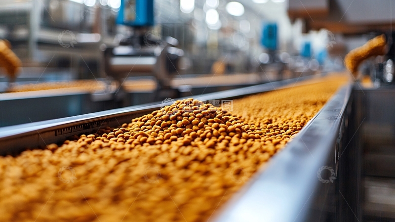 高清大图下载【趣麦麦图】流水线上的橙色颗粒
