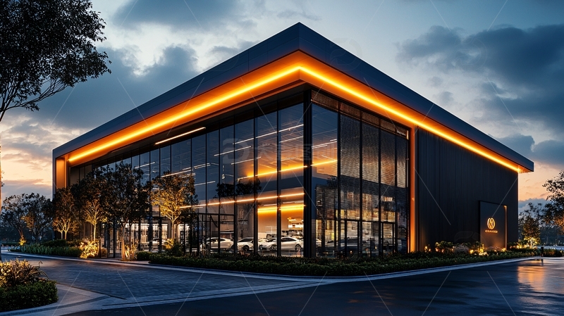 高清大图下载【趣麦麦图】现代简约商业建筑夜景