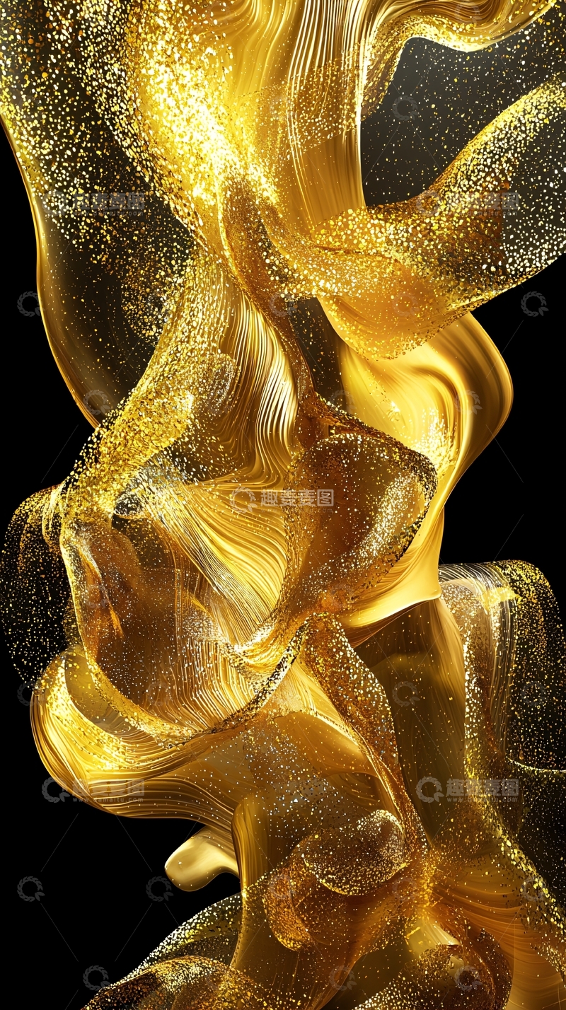 高清大图下载【趣麦麦图】金色液体流动