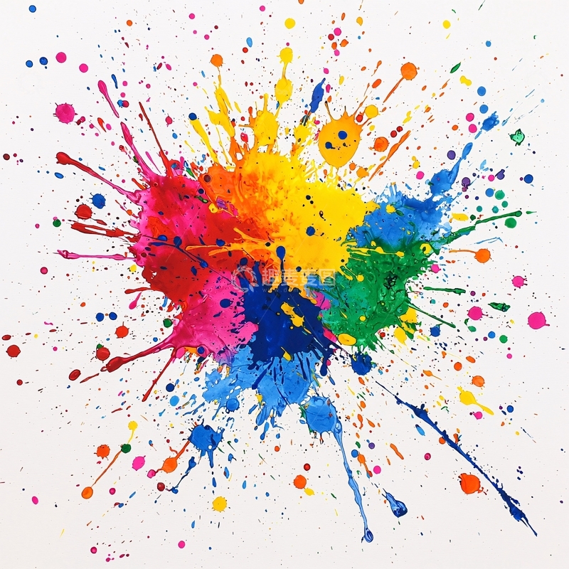 高清大图下载【趣麦麦图】彩色颜料飞溅