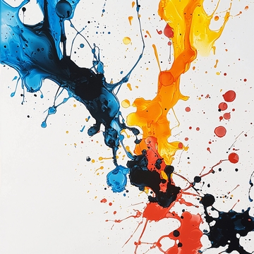 彩色油墨飞溅