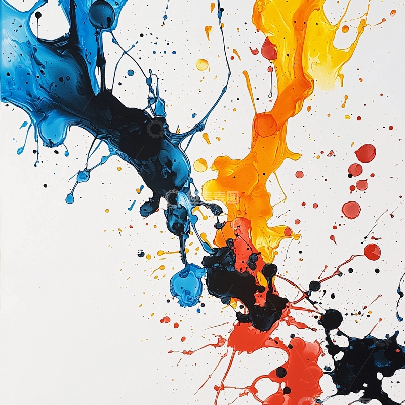 高清大图下载【趣麦麦图】彩色油墨飞溅