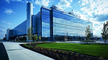 现代玻璃幕墙建筑外观