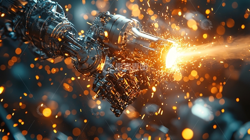 高清大图下载【趣麦麦图】机械手臂喷射火焰