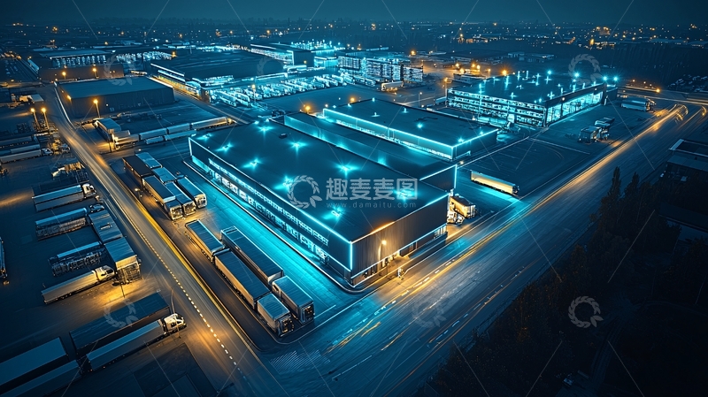 高清大图下载【趣麦麦图】夜景工业园区