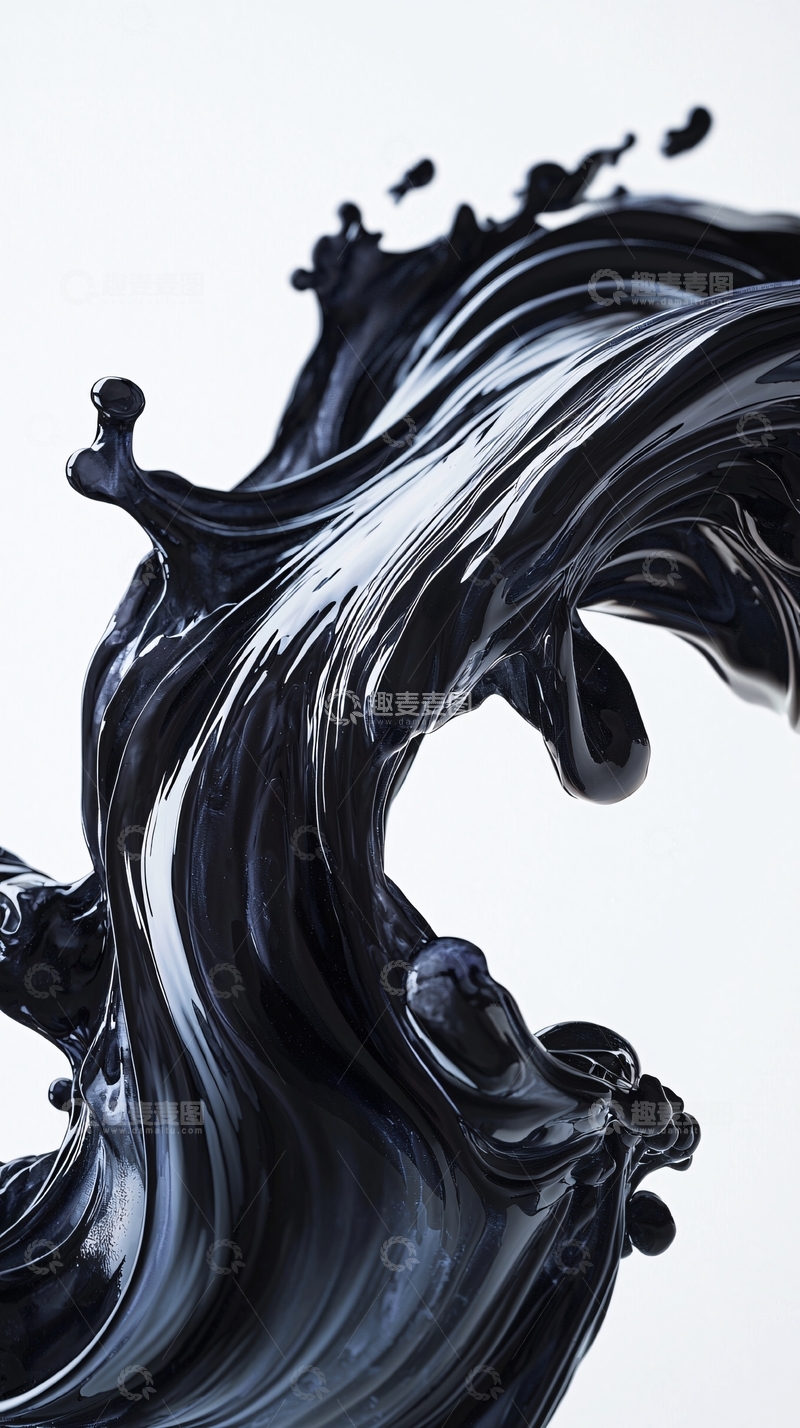 高清大图下载【趣麦麦图】黑色液体泼溅