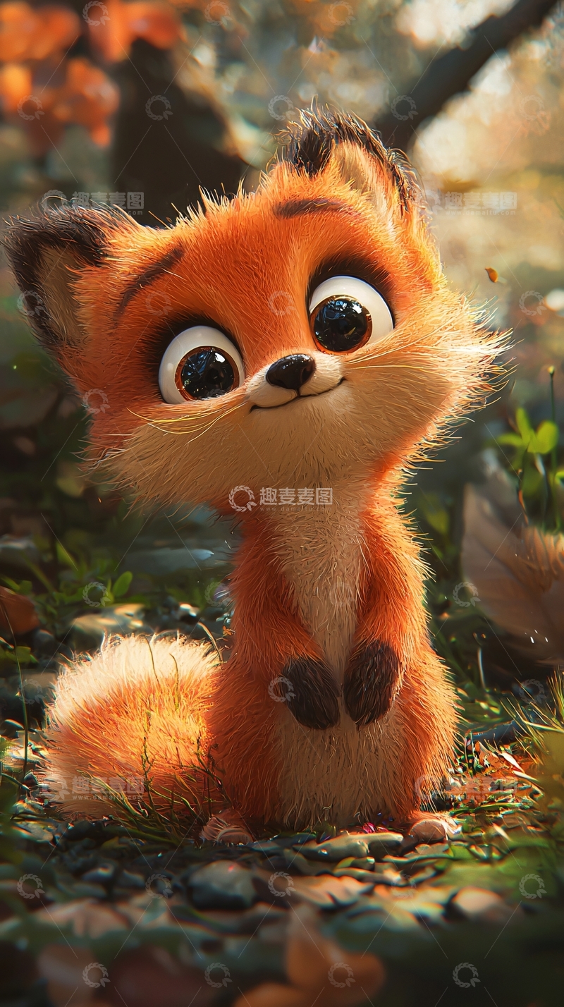 高清大图下载【趣麦麦图】萌系卡通小狐狸