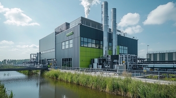 现代化的绿色工业建筑