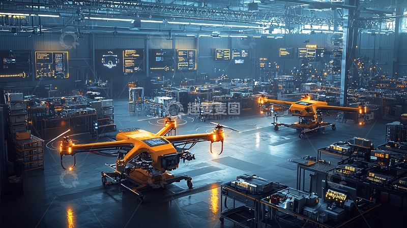 高清大图下载【趣麦麦图】无人机生产车间