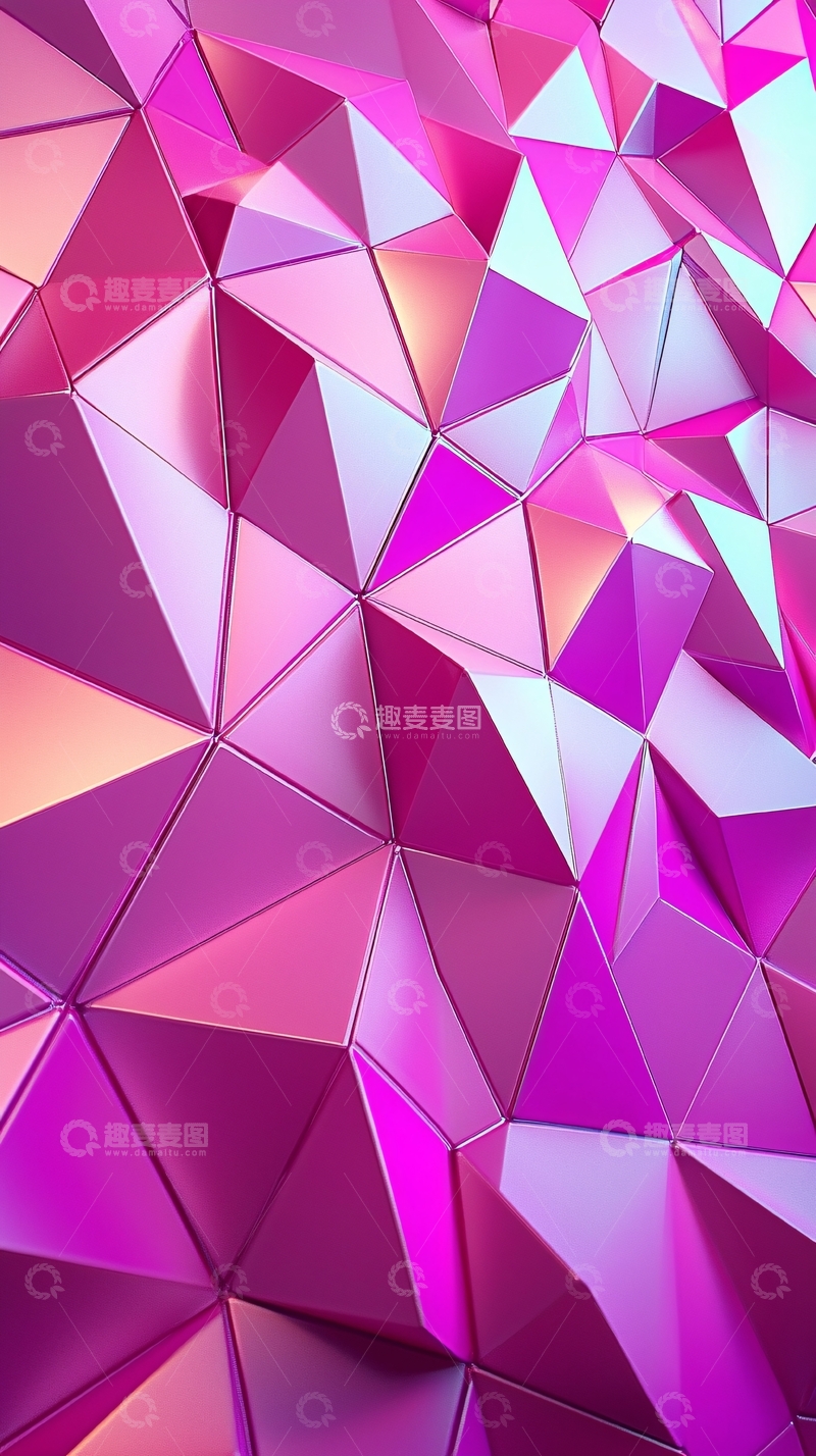 高清大图下载【趣麦麦图】粉色几何三角形背景