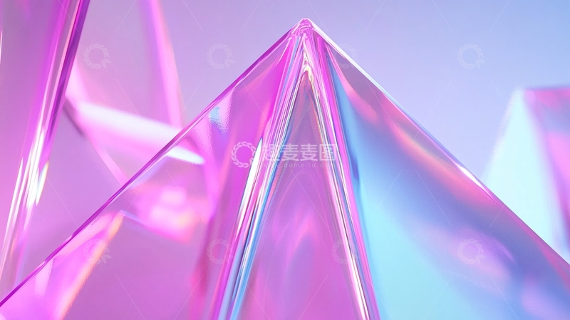 高清大图下载【趣麦麦图】粉色渐变棱镜