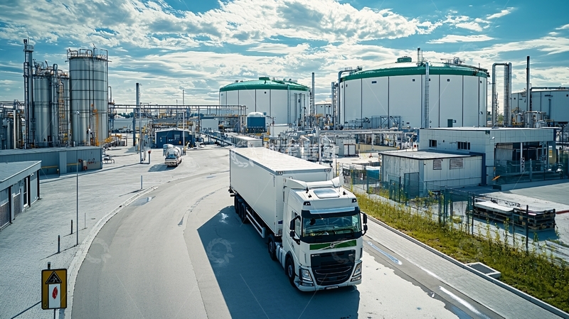 高清大图下载【趣麦麦图】工业区卡车运输