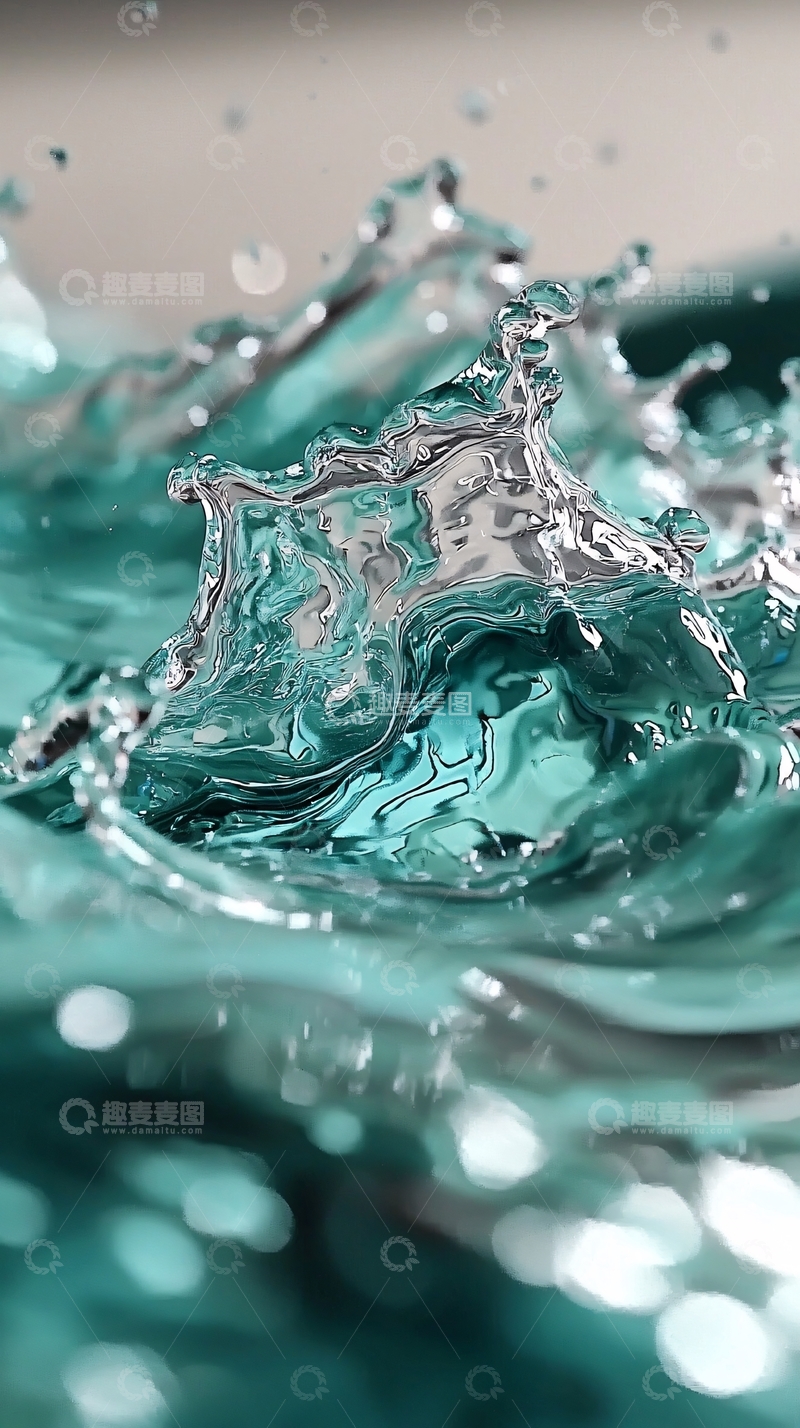 高清大图下载【趣麦麦图】水花四溅的清澈水滴
