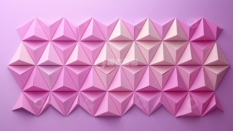 高清大图下载【趣麦麦图】粉色几何三角形纸艺