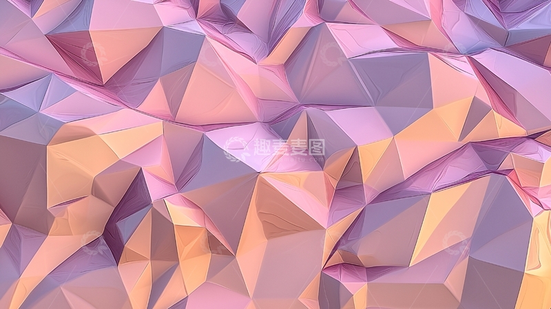 高清大图下载【趣麦麦图】低多边形粉色渐变背景