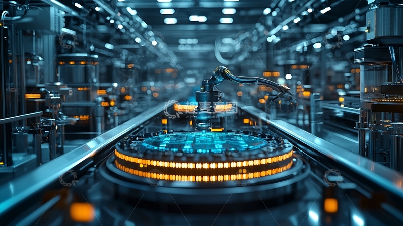 高清大图下载【趣麦麦图】未来工厂的自动化生产线