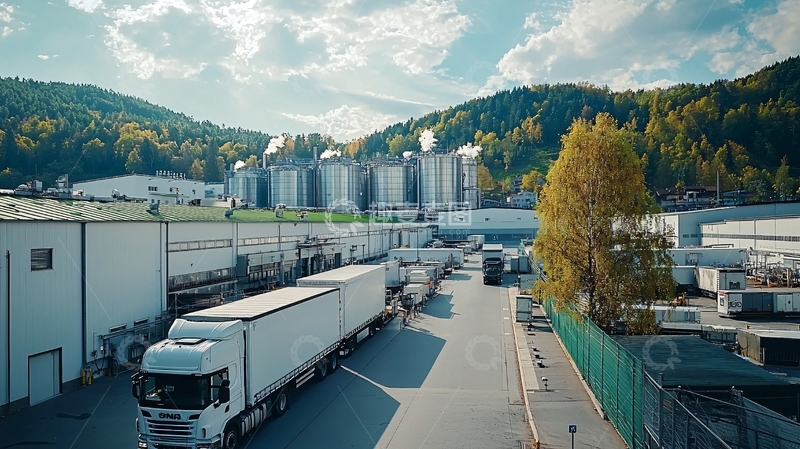 高清大图下载【趣麦麦图】工业区卡车运输