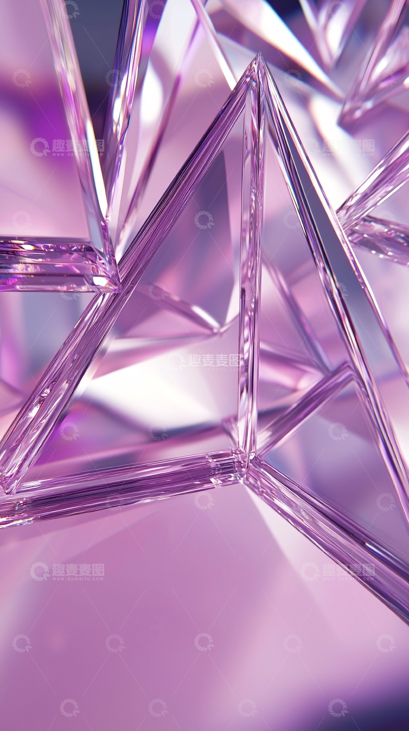 高清大图下载【趣麦麦图】紫色水晶三角形