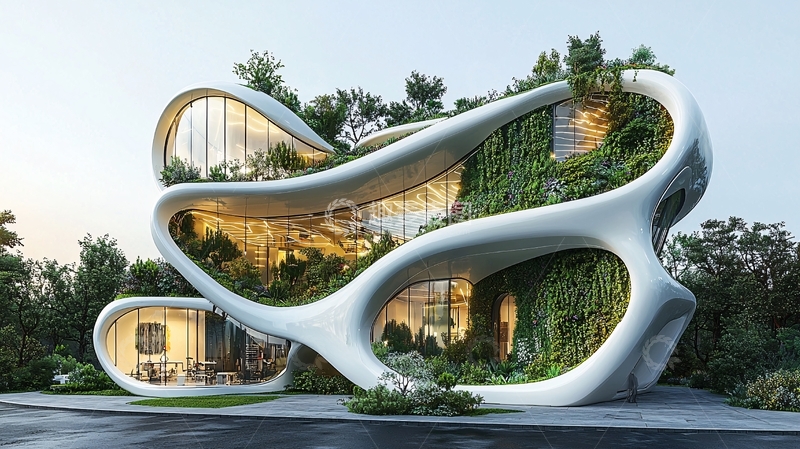 高清大图下载【趣麦麦图】未来主义绿色住宅