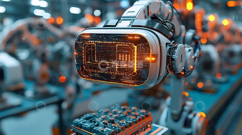 高清大图下载【趣麦麦图】机械臂托举VR头显