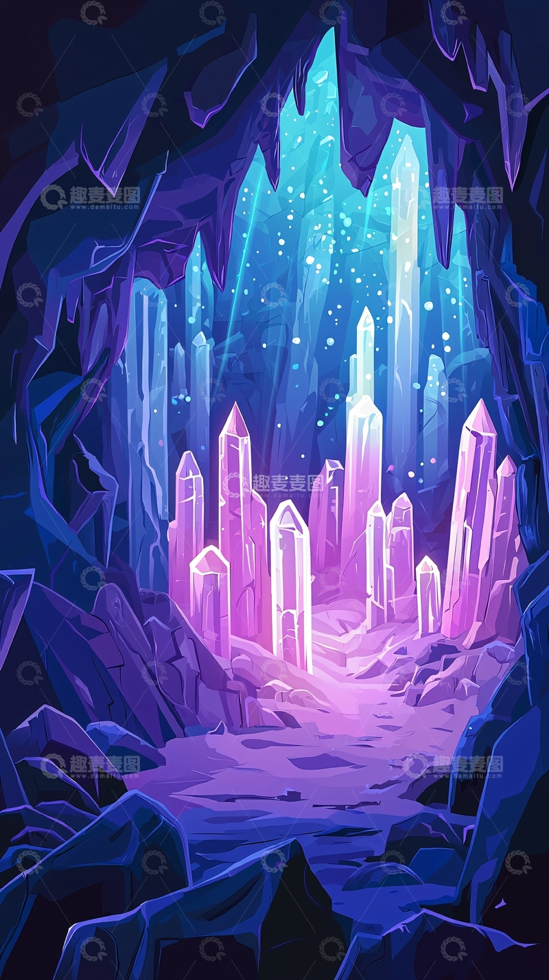 高清大图下载【趣麦麦图】梦幻水晶洞穴