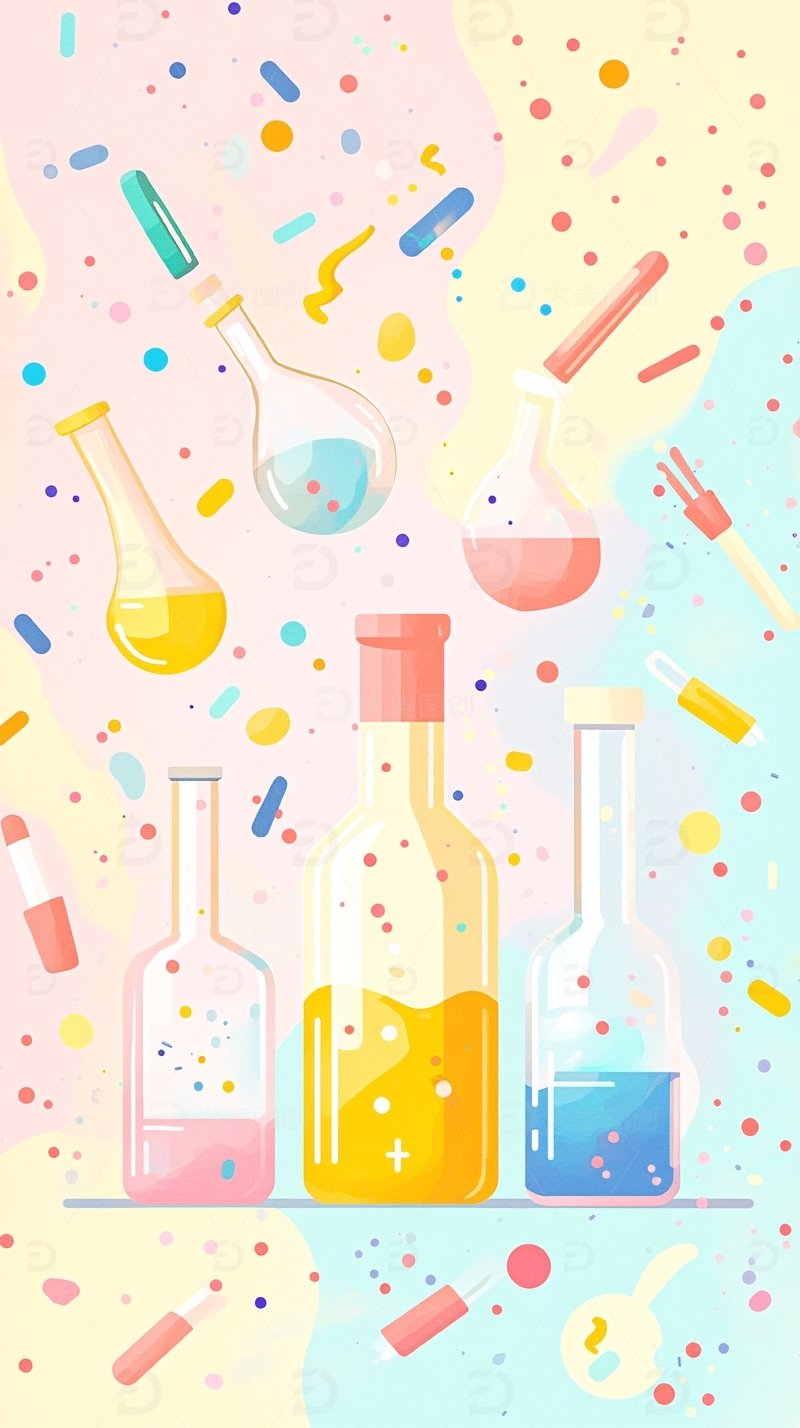 粉色系科学实验瓶