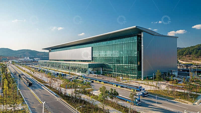 高清大图下载【趣麦麦图】现代化大型玻璃幕墙建筑