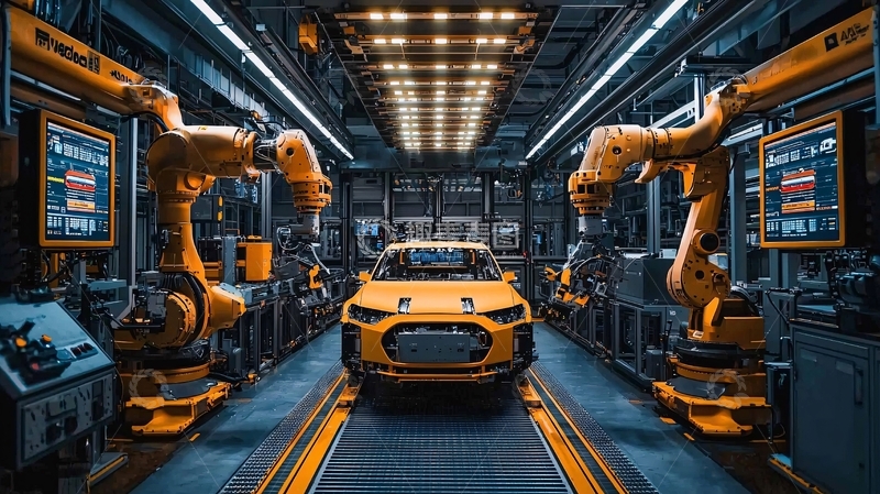 高清大图下载【趣麦麦图】汽车生产线