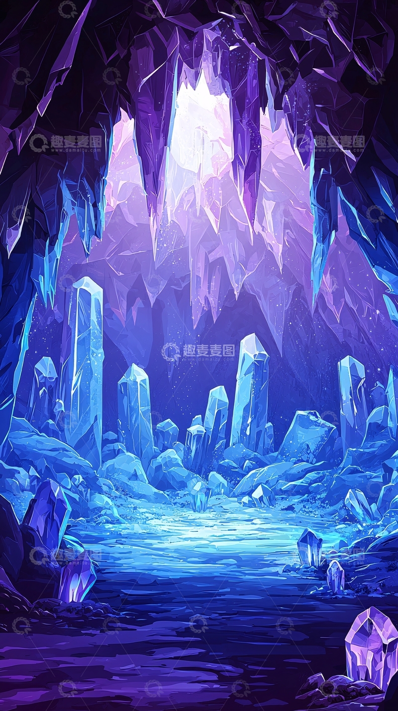 高清大图下载【趣麦麦图】梦幻冰晶洞穴