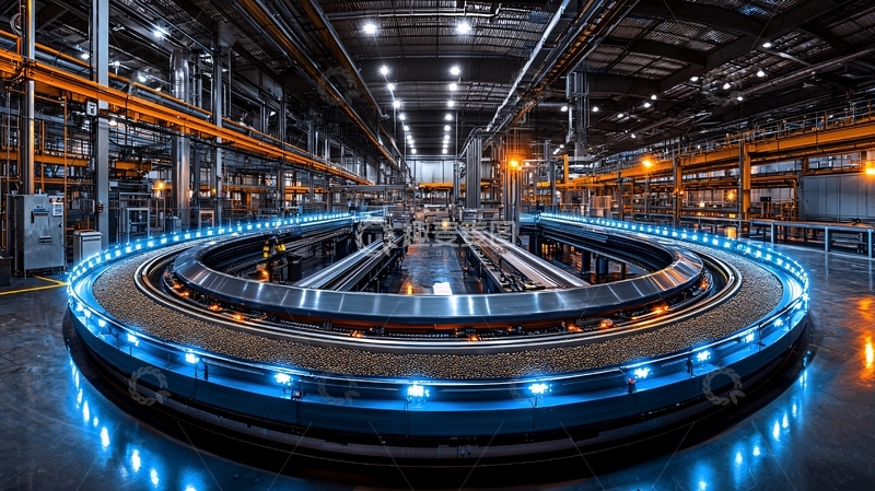 高清大图下载【趣麦麦图】工业车间环形轨道