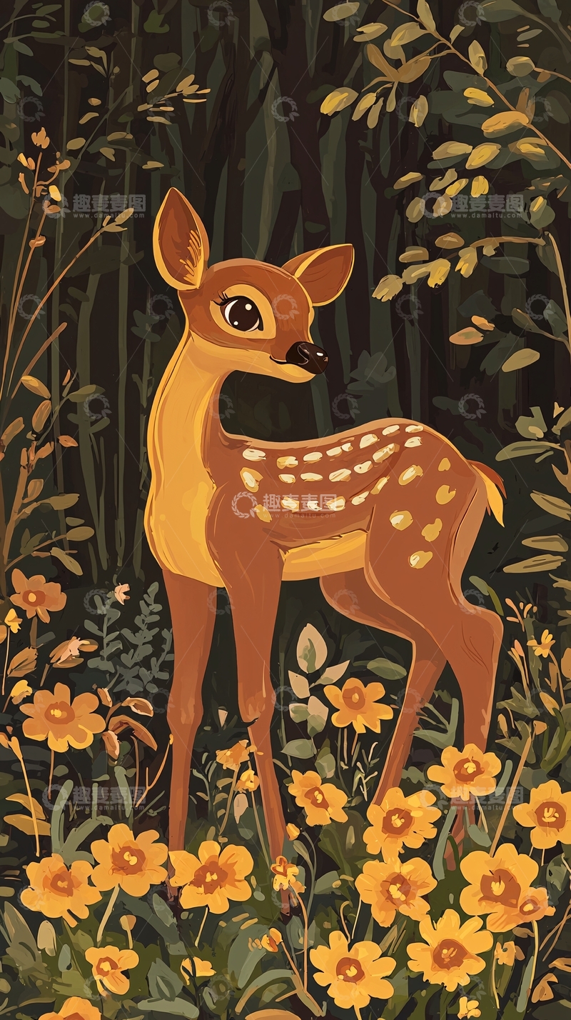 高清大图下载【趣麦麦图】森林小鹿