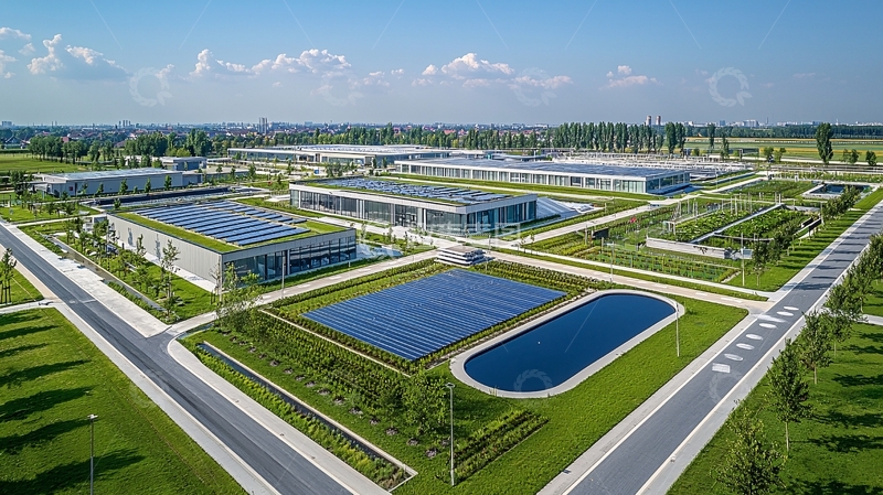 高清大图下载【趣麦麦图】现代工业园区鸟瞰图