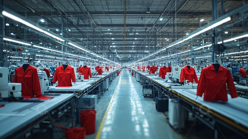 高清大图下载【趣麦麦图】服装生产线