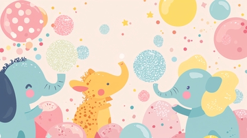 卡通动物气球派对