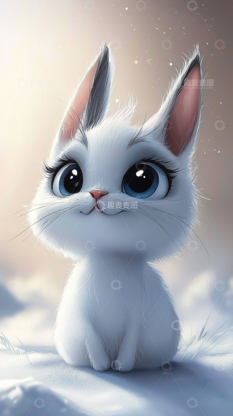 高清大图下载【趣麦麦图】可爱卡通小白兔