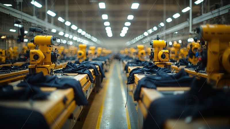 高清大图下载【趣麦麦图】现代化纺织工厂车间