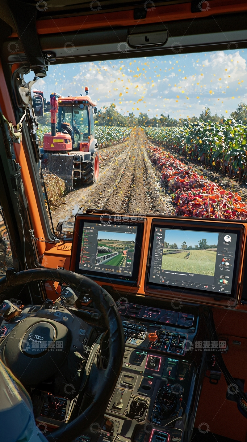 高清大图下载【趣麦麦图】农业机械驾驶室内部