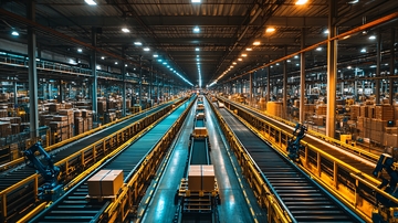 工业仓库输送带场景