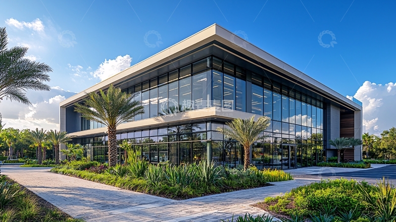 高清大图下载【趣麦麦图】现代玻璃幕墙办公楼