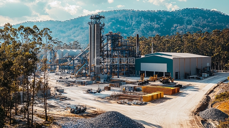 高清大图下载【趣麦麦图】工业区的建筑物和自然风光