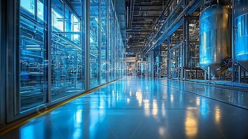 高清大图下载【趣麦麦图】未来感工厂内部走廊