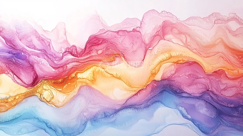 高清大图下载【趣麦麦图】彩色水墨晕染背景