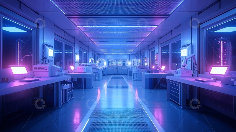 高清大图下载【趣麦麦图】未来感实验室走廊