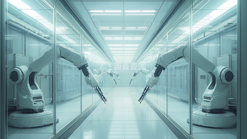 高清大图下载【趣麦麦图】未来工厂的机器人手臂