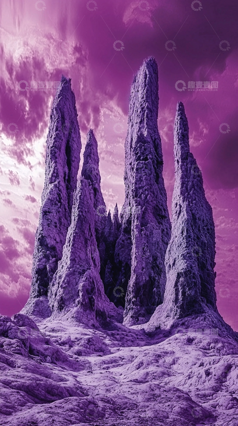 高清大图下载【趣麦麦图】紫色岩石