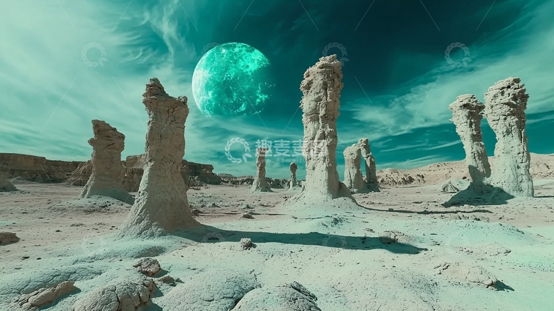 高清大图下载【趣麦麦图】外星球奇特岩石景观