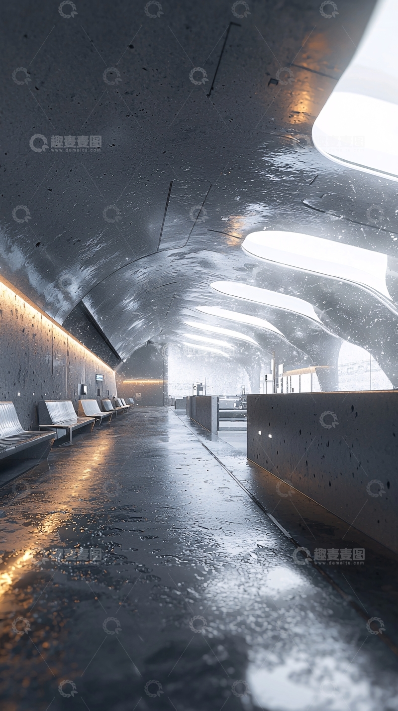 高清大图下载【趣麦麦图】未来感地下通道