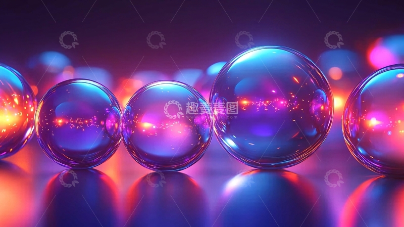 高清大图下载【趣麦麦图】发光金属球体