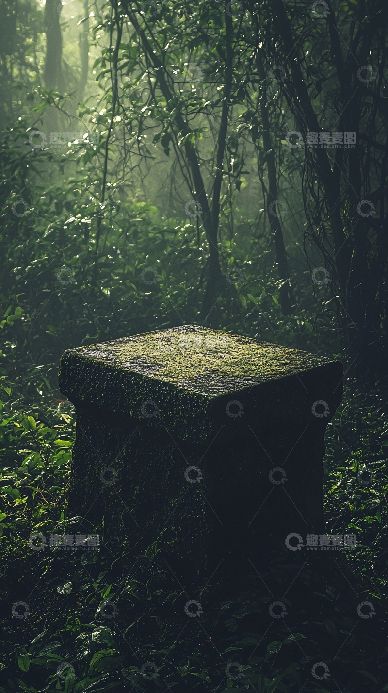 高清大图下载【趣麦麦图】苔藓石块森林秘境