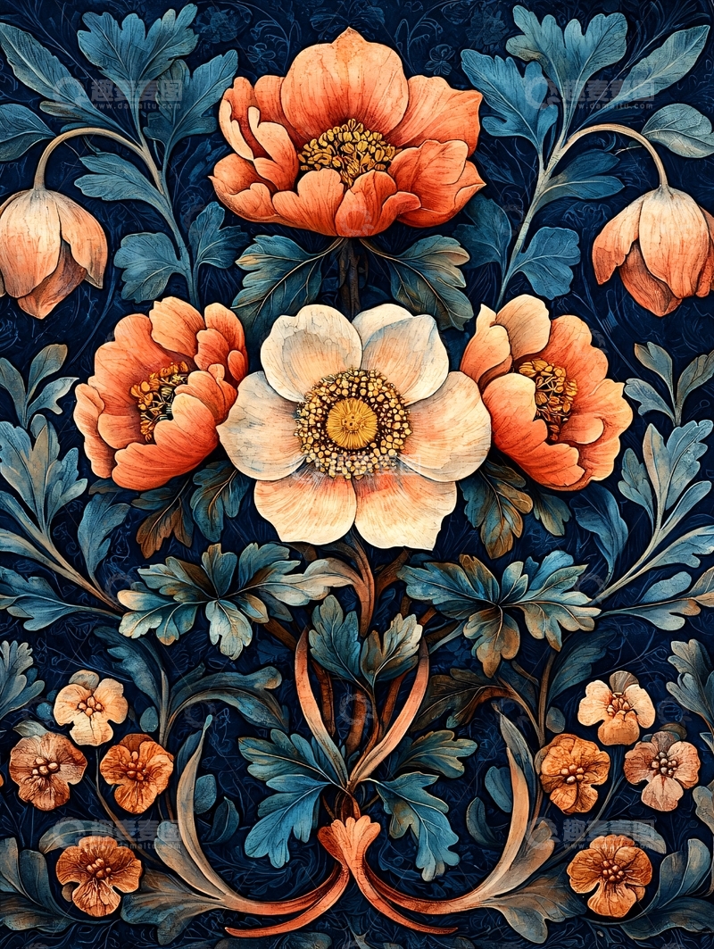 高清大图下载【趣麦麦图】花卉图案壁纸2